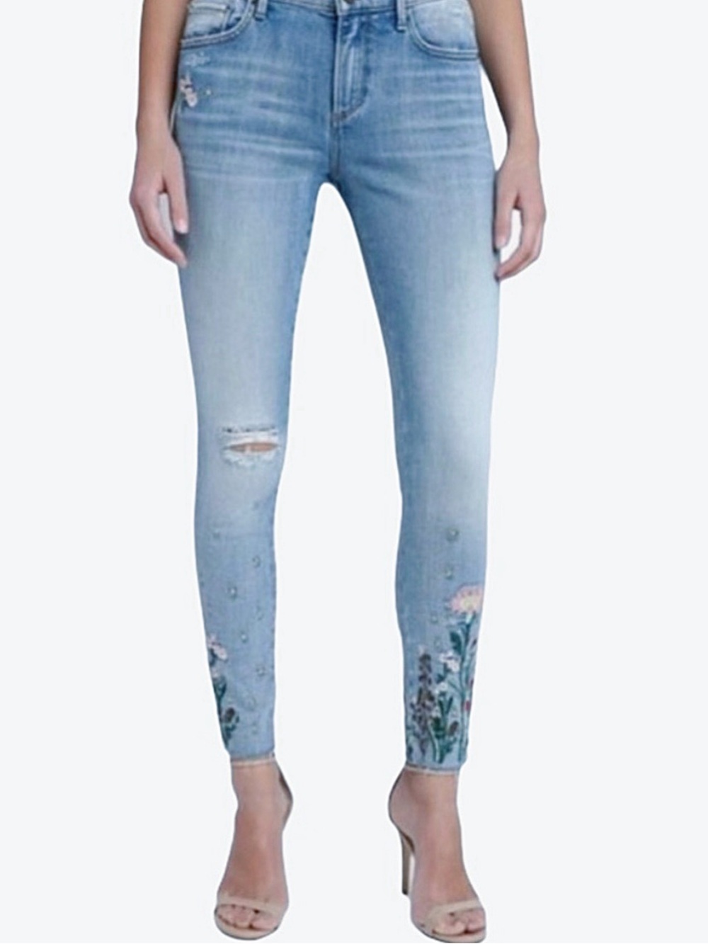 Driftwood Jackie Floral Embroidered Skinny Jeans